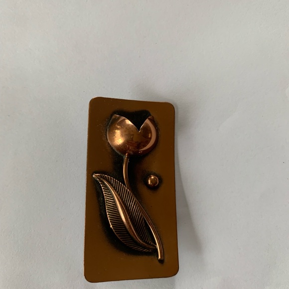 Vintage Copper Tulip Pin. - Picture 4 of 4